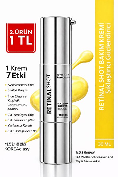KOREAClasy Retinal (%0,1) Shot Corrector Booster Krem 30ml | Sıkılaştırıcı Yü...