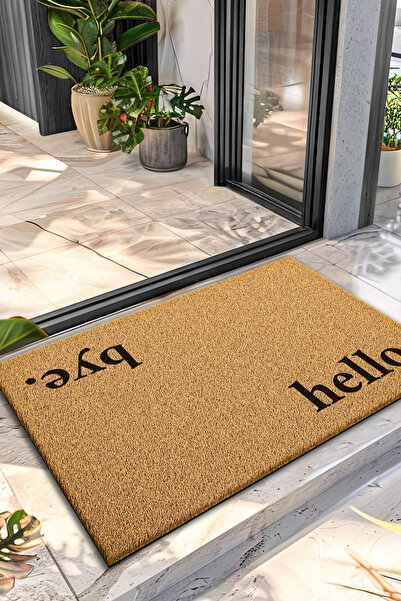 Decovetro Paspas Hello Bye Desenli Kapı Önü Paspası 40 x 60 cm
