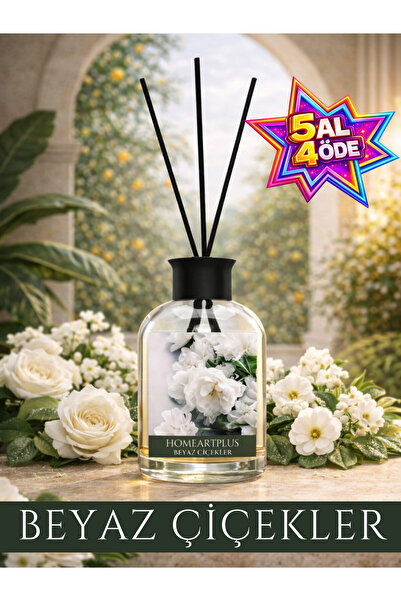 homeartplus beyaz çiçekler oda kokusu bambu esansiyel uçucu yağ 50 ml