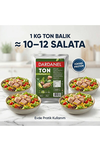 Dardanel 1 Kg Ton Balığı Zeytinyağlı 2'li Paket – Büyük Boy – Profesyonel Mutfak