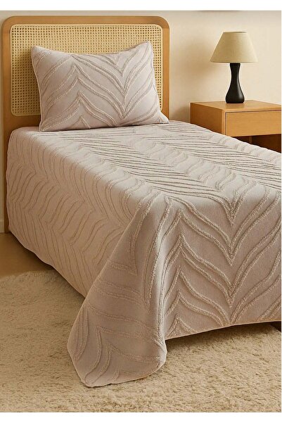 diabella Merve 2 Parça Tek Kişilik Yatak Örtüsü Bej