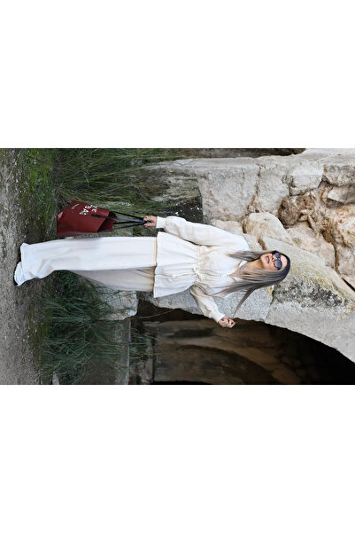 bytugcekaya Stone gabardine top standard pleated jacket set