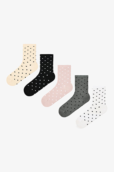 Penti 5 Pairs of Cotton Polka Dot Patterned Socks