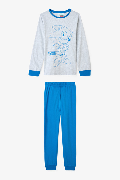 Penti Navy Blue Boys' Sonic Long Sleeve Cotton Pajama Set