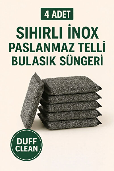 DUFF CLEAN 4 Adet Sihirli Inox Telli Bulaşık Süngeri