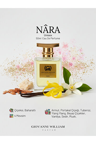 Giovanni William NÂRA Unisex Niche Kadın Erkek Parfum | Tatlı & Çekici | Çiçe...