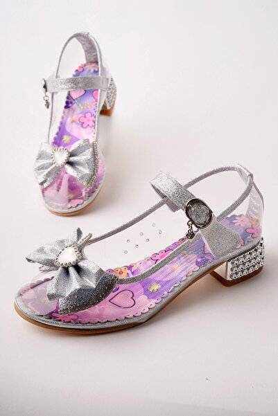 MUGGO PONYTA Pantofi de seară cu toc pentru fete, cu detaliu cu fundă dungi, ...