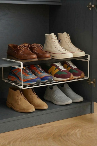 Orvila Metal Storage Rack - Shoe Organizer - Pantry Organizer