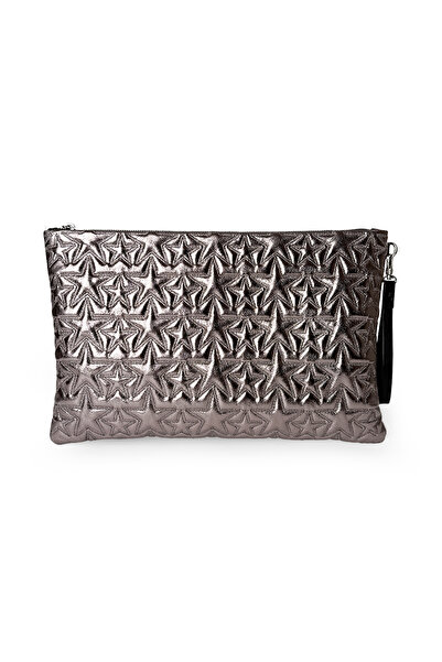 Ecrou Star Patterned Platinum Shiny Computer Tablet Bag with Removable Wrist ...