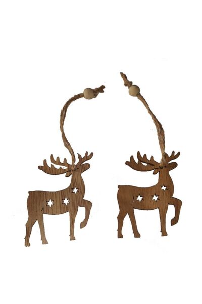 Pandoli Дървена декорация Partidolu с фигура на елен, 2 части