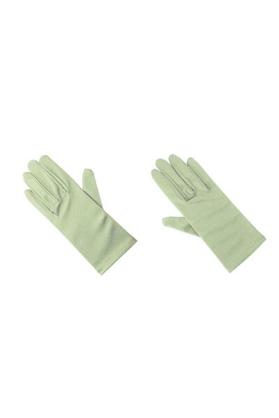 Pandoli Partidolu Saten Çocuk Eldiveni Açık Yeşil Renk 3-6 Yaş Arası