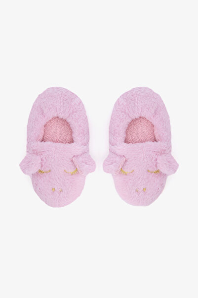 Penti Светлорозови дамски пантофи с бродерия с мотив еднорог