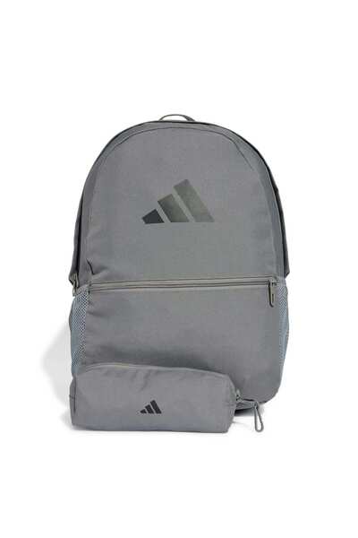 adidas Klasický šedý batoh unisex v neformálním stylu s pouzdrem na tužky JD3092