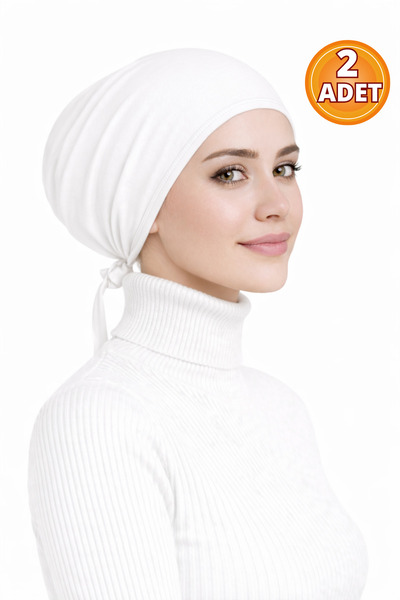 Jusmart 2 Pieces of White Combed Cotton Bonnets with Cotton Stitched Fronts |...