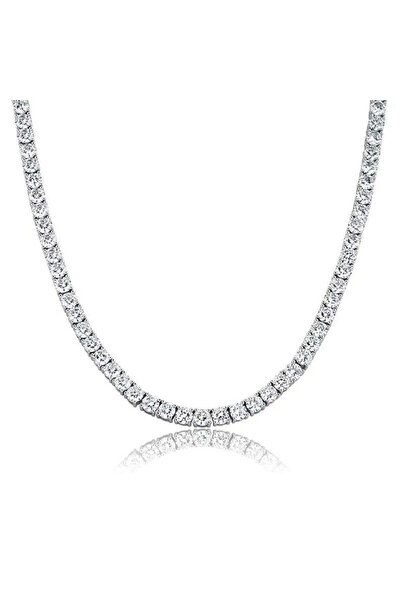 Pursehuit Colier tenis, culoare argintie, cu pietre de zirconiu, Ines C2