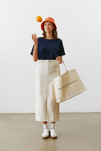 urban focus Yırtmaçlı Midi Etek