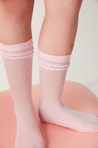 Penti Детски чорапи за момичета Pretty Cross Dot Black Trouser Socks