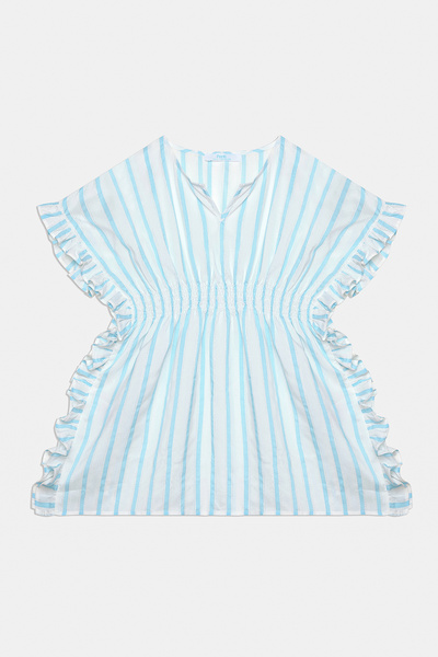Penti Girl's Shinny Mint Color Striped Kaftan