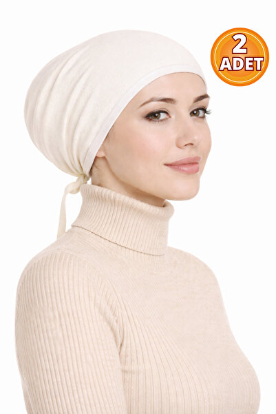 Jusmart 2 Pieces of Off-White Stitched Combed Cotton Bonnet Pack of Cotton | ...