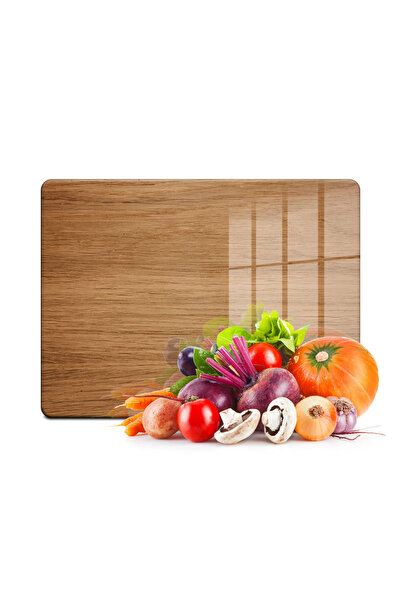 Decovetro Wooden Oak Patterned Glass Cutting Board - 30x40 cm