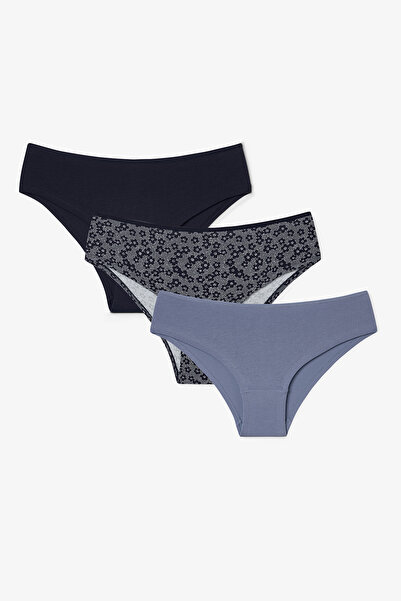 Penti Chiloți hipster din 3 piese cu talie joasă, cu model de flori, Daisy Girl