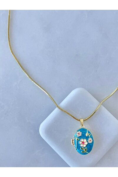 Haziran إكسسوارات ذهبية اللون مطلية بالمينا، قلادة نسائية على شكل زهرة يمكن و...