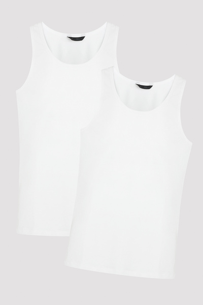 Penti Men's White Thick Strap 2-Piece Undershirt