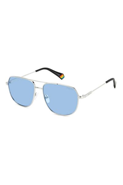 Polaroid Men's Sunglasses Pld 6195/s/x 010/c3, Silver, Aviator, 58 Mm