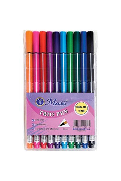 Masis حزمة من 10 ألوان من مادة PVC قلم ثلاثي 56504-1