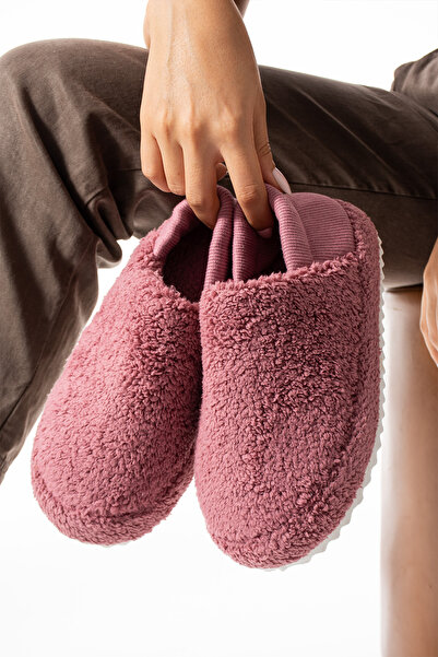 Moda Devrin Пандуф - Вишнева тканина, еластична підошва та рушник для дому (п...