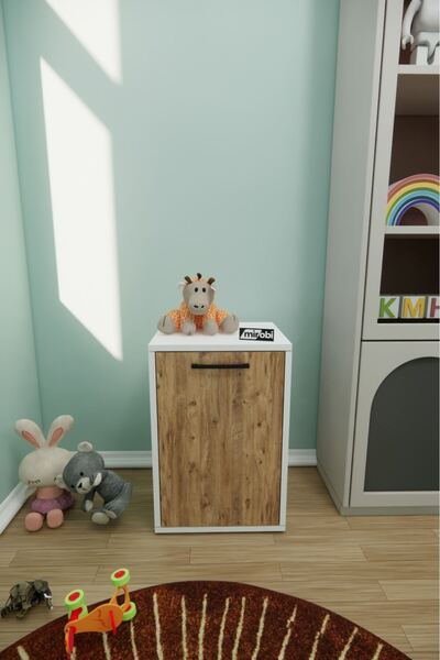 Mirobi Mibo Sepetli Dolap Çok Amaçlı Dolap Oyuncak Dolabı Beyaz