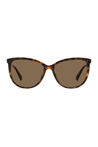 Polaroid Ochelari de soare Polaroid PLD 4138/S 086/SP pentru femei, Havana, rotunzi, 55 mm