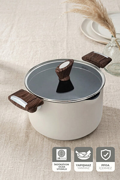 Kitchen Life Gigilli Titanium Pasta Pot 22 cm Cream