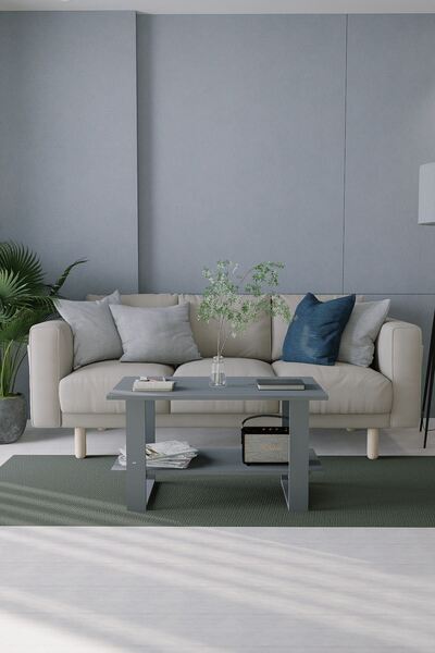 Mirobi İndex Orta Sehpa, Antrasit Renk, Dikdörtgen