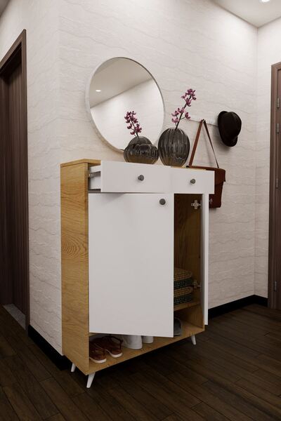 Mirobi Finark Geniş Çok Amaçlı Ayakkabı Dolabı Dresuar Atlantik Çam