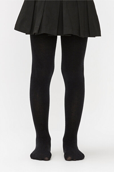 Penti Siyah Kız Çocuk Yün Karışımlı Külotlu Çorap