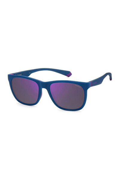 Polaroid Men's Sunglasses PLD 2140/S 802MF, Blue, Rectangular, 55 mm