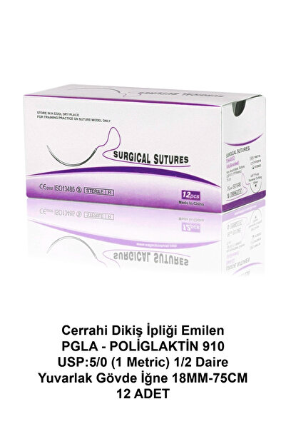 ATEL-SAN Cerrahi Dikiş İpliği Emilen PGLA POLİGLAKTİN 910 USP:5/0 (1 Metric) ...