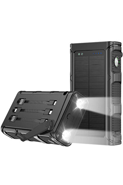 Linomag Baterie externă solară 30000mAh, cabluri, busolă, manivelă, lanternă,...
