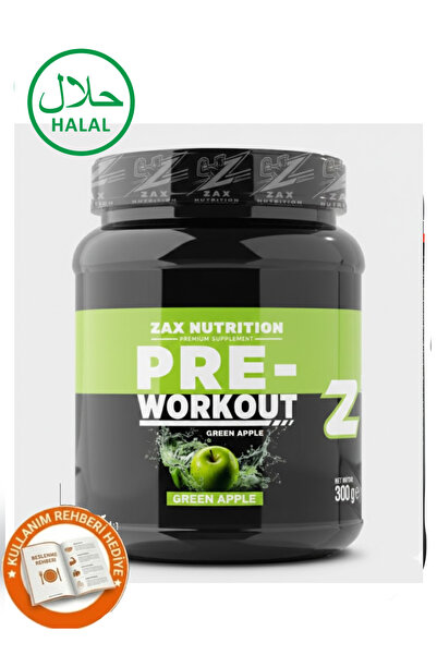 zax nutrition PRE WORKOUT YEŞİL ELMA AROMALI 300 G