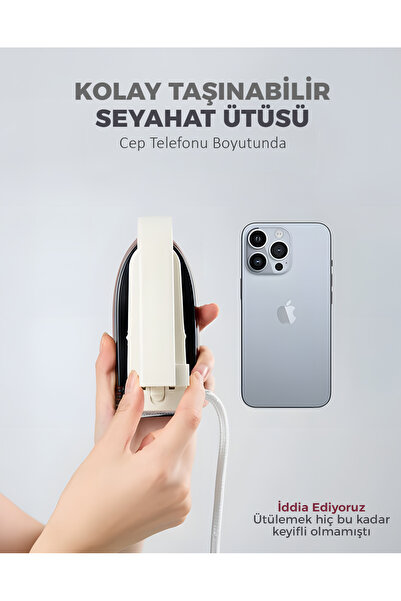 Kiit Mini Seyahat Ütüsü Küçük Boy Kolay Taşınabilir Beyaz Ütü