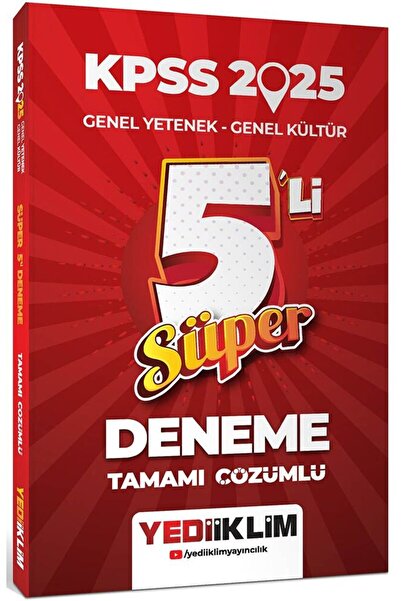 Yediiklim Yayınları 2025 KPSS Genel Yetenek Genel Kültür Tamamı Çözümlü Süper...