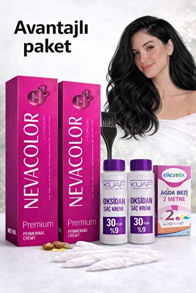 Neva Color Saç Boyası 8.44 Tarçın Bakır 2 Ad +Oksidan 30 Volum 2 Ad+Fırça