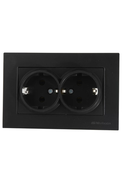 Mutlusan Ri̇ta Black Frame Double Grounded Socket