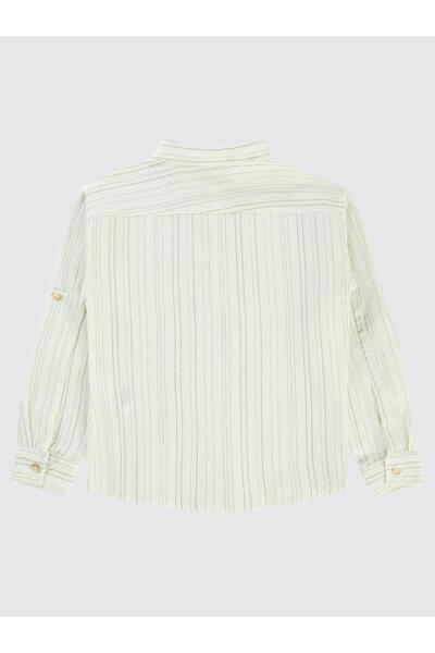 Civil Boys مخطط قميص نصف أكمام للأعمار من 10-13 سنة - كاكي للأعمار من 13-14 سنة