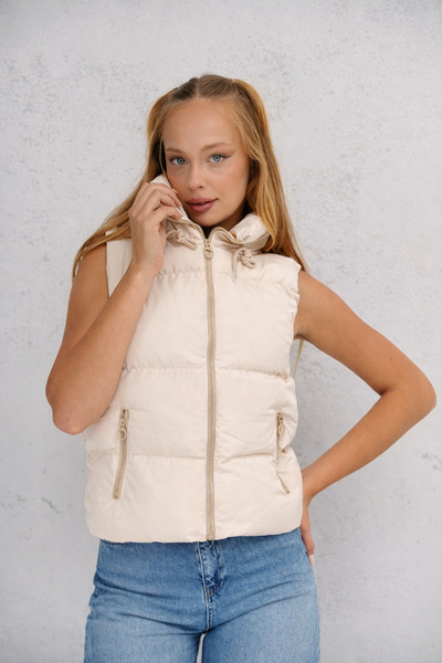 İLKCET MODA Голяма дамска жилетка с подплата