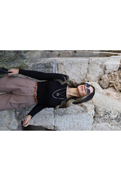 bytugcekaya Μαύρη μπάλα με λαιμόκοψη με κορδόνι