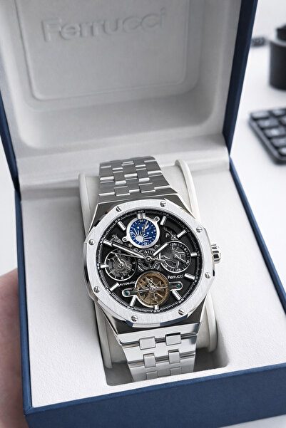 Ferrucci Automatic Men's Wrist Watch 3 Atm Water Resistant with Steel Band Bf...