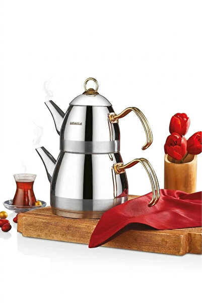 Kahramanlar Ortaboy Roma Gold Line Çaydanlık 1037-g