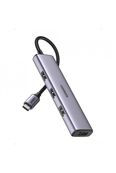 Ugreen HBU Tip-C la 4xUSB-A 3.0, viteză 5Gbps, (20841) - Gri